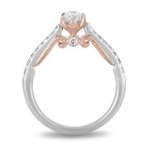 Enchanted Disney Fine Jewelry 14K White Gold and Rose Gold 3/4 CTTW Anna Engagement Ring View2