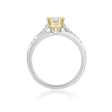 Enchanted Disney Fine Jewelry 14K White Gold and Yellow Gold 1/2 CTTW Majestic Princess Crown Engagement Ring view2